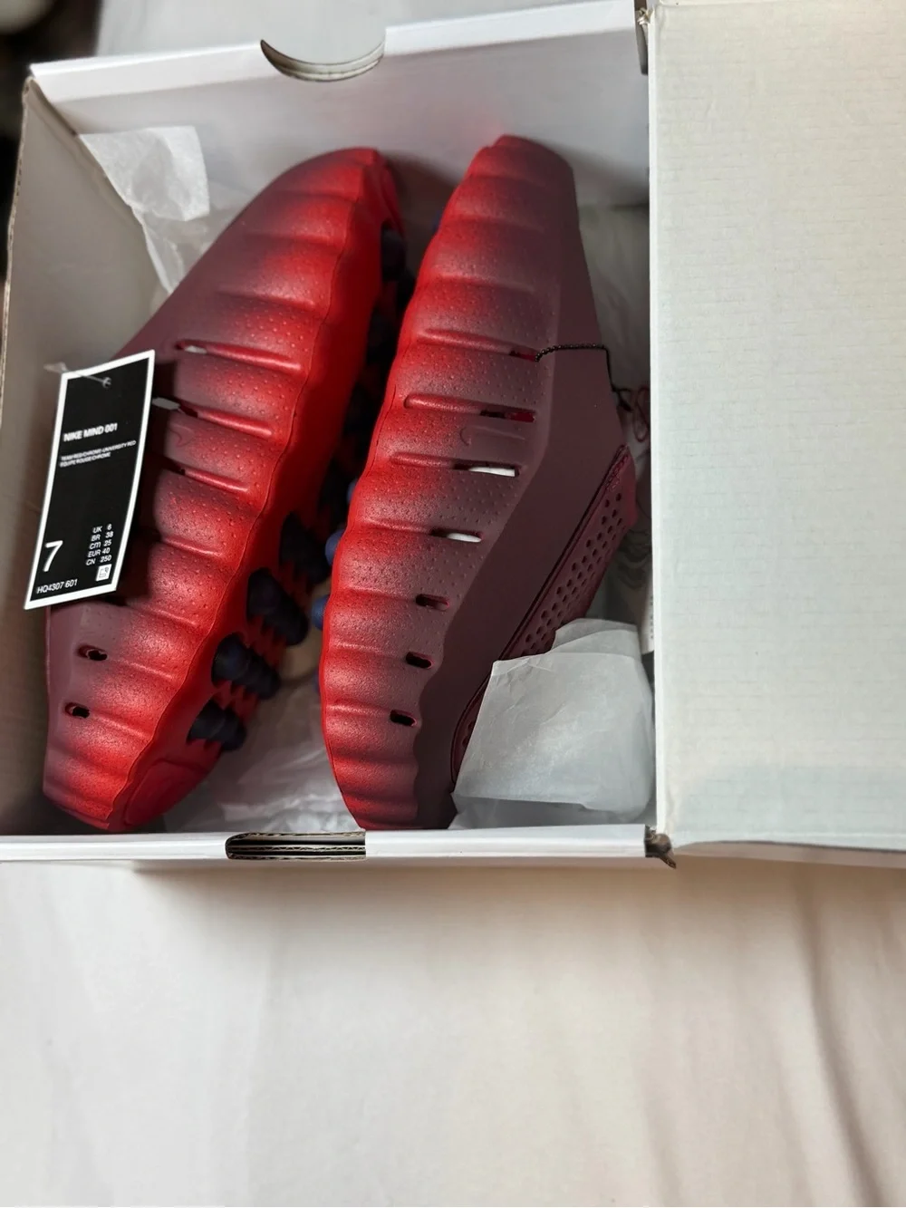 Nike Burgundy/Red Foot Massage Cushion with Silver Swoosh
